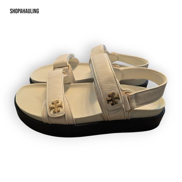 Tory Burch Cream and Black Sandals - Picture 7 of 12